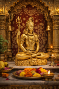 PeetalKraft Handcrafted Pure Brass Lord Shiva Idol Mahadev Murti for Home Temple, Size 6x4x10 cm, Weight 200 Grams